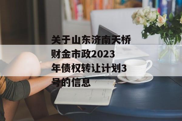 关于山东济南天桥财金市政2023年债权转让计划3号的信息