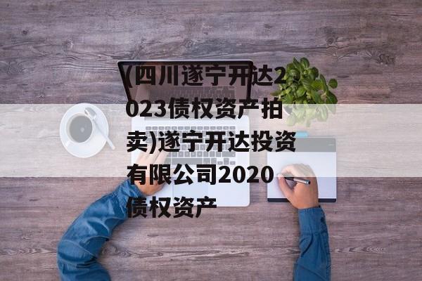 (四川遂宁开达2023债权资产拍卖)遂宁开达投资有限公司2020债权资产