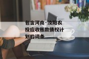 包含河南·汝阳农投应收账款债权计划的词条