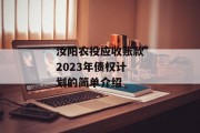 汝阳农投应收账款2023年债权计划的简单介绍