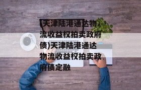 (天津陆港通达物流收益权拍卖政府债)天津陆港通达物流收益权拍卖政府债定融